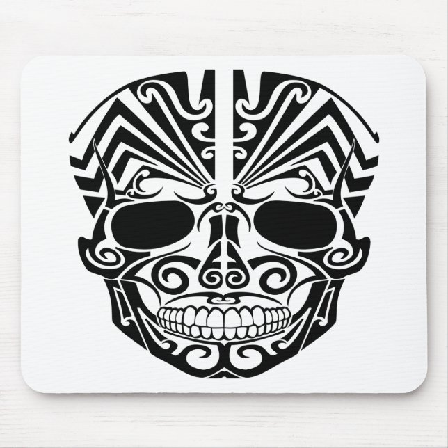 Maori Tattoo Mask Skull Mouse Pad (Front)