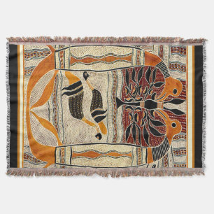Maori Tribal Animal Spirits Throw Blanket