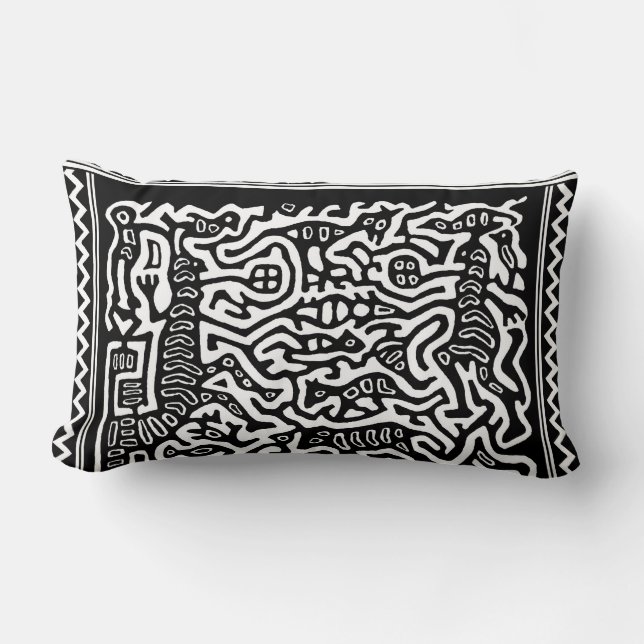 Maori Tribal Folklore Throw Pillow (Front)