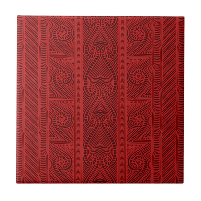 Maori tribal pattern – The Whakairo art of carving Ceramic Tile (Front)