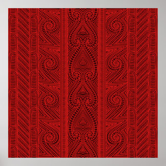 Maori tribal pattern – The Whakairo art of carving Poster