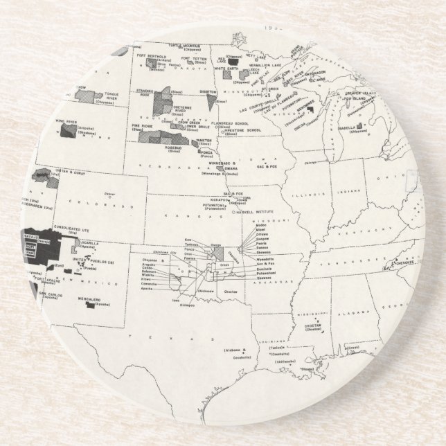 MAP: AMERICAN INDIANS 2 COASTER (Front)