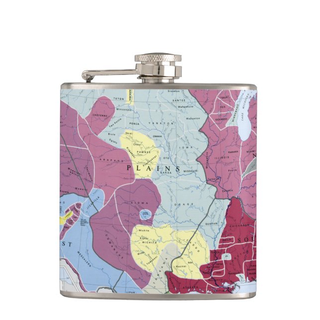 MAP: AMERICAN INDIANS HIP FLASK (Front)