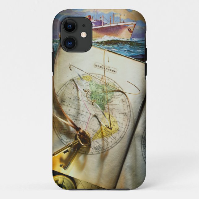 Map And Compass Case-Mate iPhone Case (Back)
