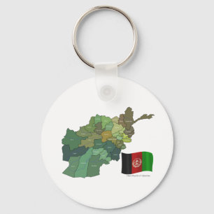 Map and Flag of Afghanistan Key Ring