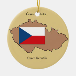 Map and Flag of Czech Republic Ornament