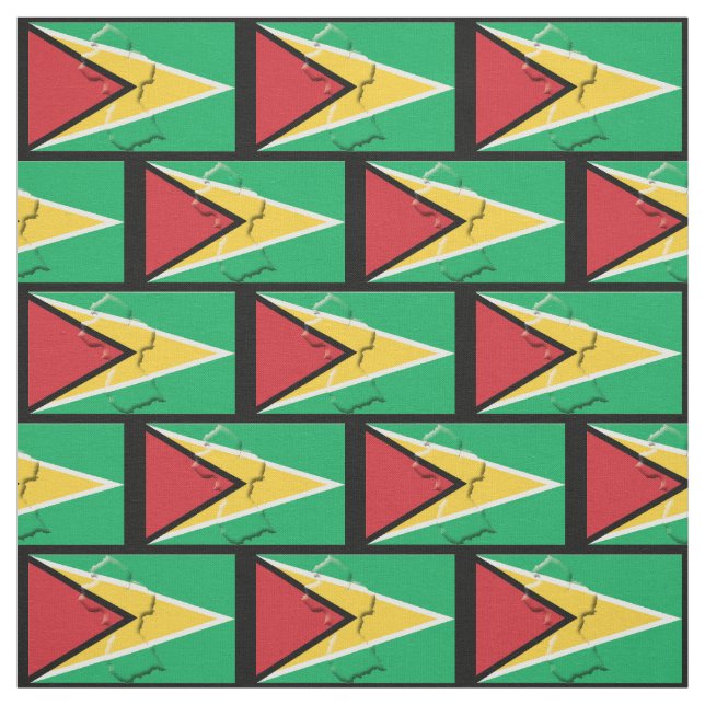Map and Flag of GUYANA Fabric (Swatch)
