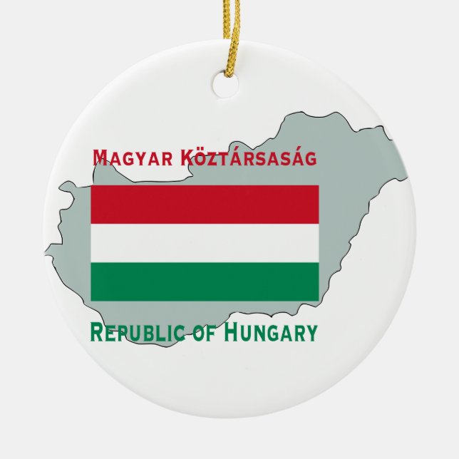 Map and Flag of Hungary Ornament (Front)