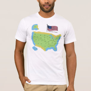 Map and Flag of United States of America Shirt