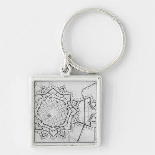Map and fortifications of Neuf-Brisach Key Ring