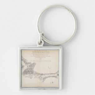 Map and Profile of Canada de las Uvas Key Ring