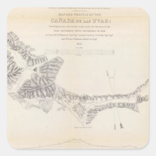 Map and Profile of Canada de las Uvas Square Sticker