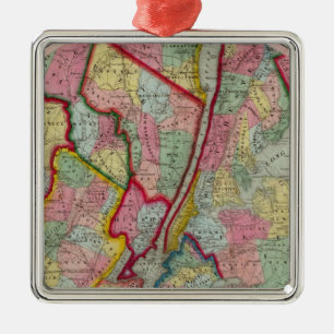 Map Around The City Of New York Metal Ornament