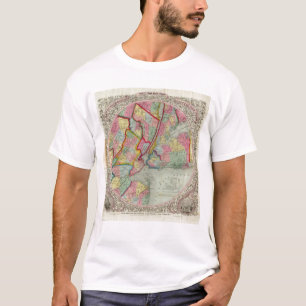 Map Around The City Of New York T-Shirt