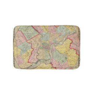 Map Around The City Of Philadelphia Bath Mat