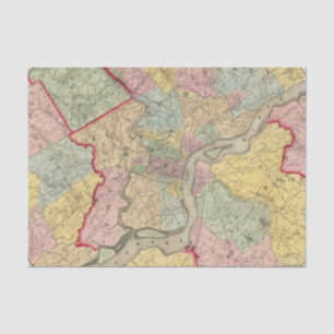 Map Around The City Of Philadelphia Tissue Paper