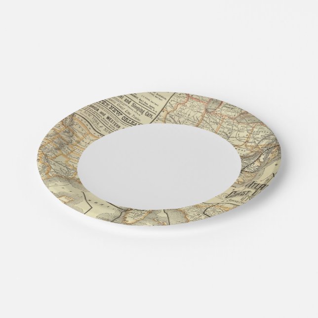 Map Atlantic Coast Line Paper Plate (Angled)