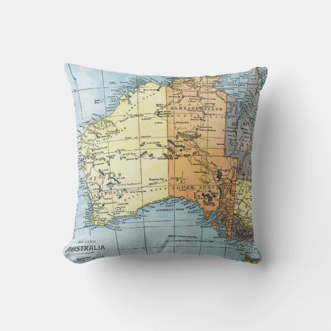 MAP: AUSTRALIA, c1890 Cushion (Front)