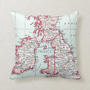 MAP: BRITISH ISLES, c1890 Cushion
