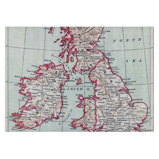 MAP: BRITISH ISLES, c1890 Cutting Board (Front)