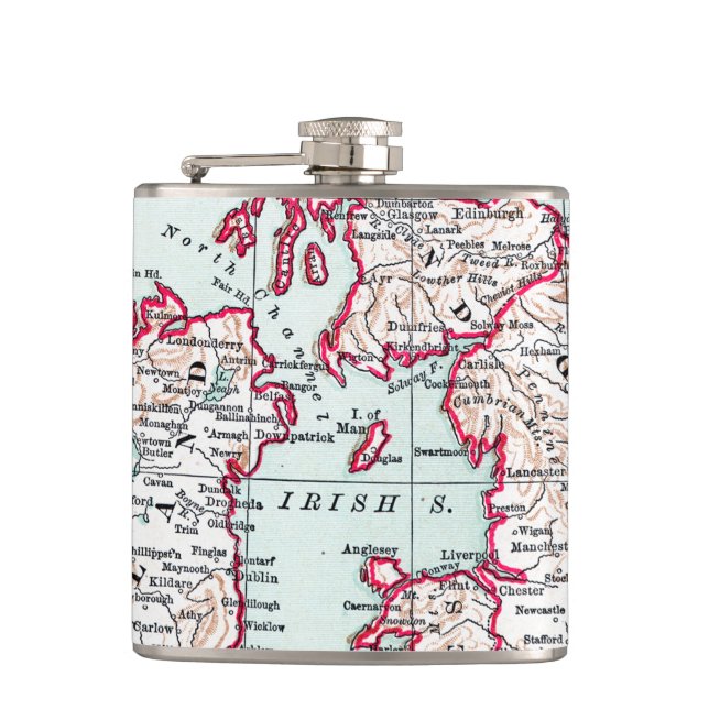 MAP: BRITISH ISLES, c1890 Hip Flask (Front)