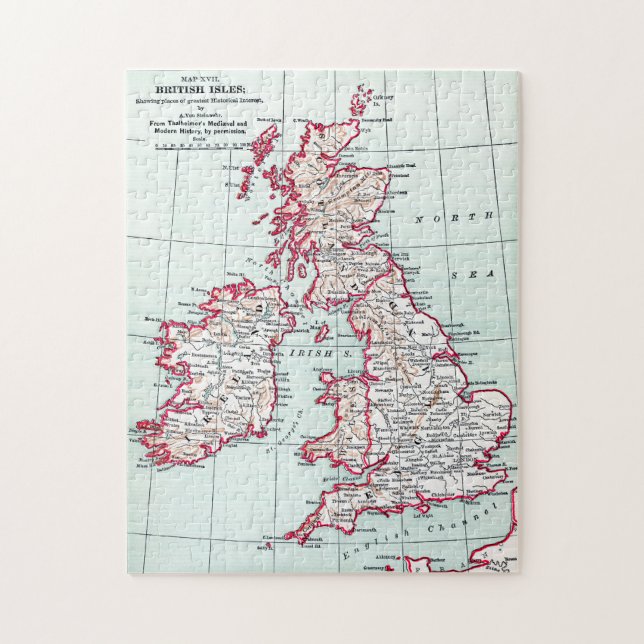MAP: BRITISH ISLES, c1890 Jigsaw Puzzle (Vertical)