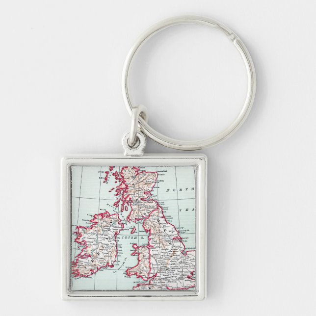 MAP: BRITISH ISLES, c1890 Key Ring (Front)