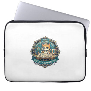 Map Cartography Cat Funny Cat Lover Design - Map C Laptop Sleeve