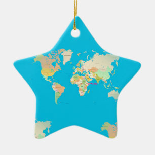map ceramic tree decoration