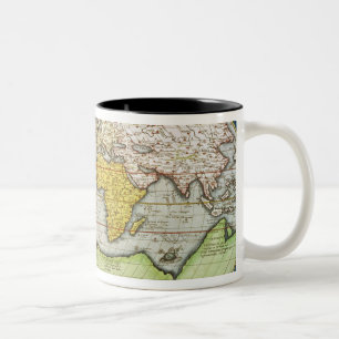 Map charting Sir Francis Drake's Two-Tone Coffee Mug