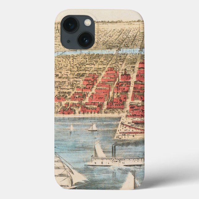 MAP: CHICAGO, c1857 Case-Mate iPhone Case (Back)