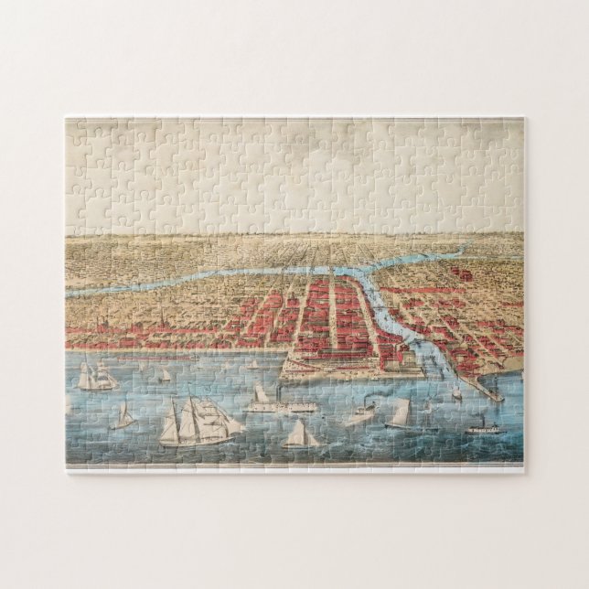 MAP: CHICAGO, c1857 Jigsaw Puzzle (Horizontal)