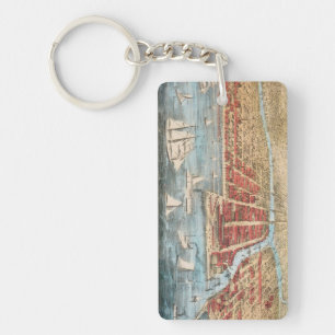 MAP: CHICAGO, c1857 Key Ring