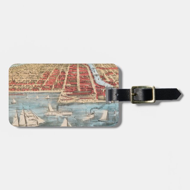 MAP: CHICAGO, c1857 Luggage Tag (Front Horizontal)