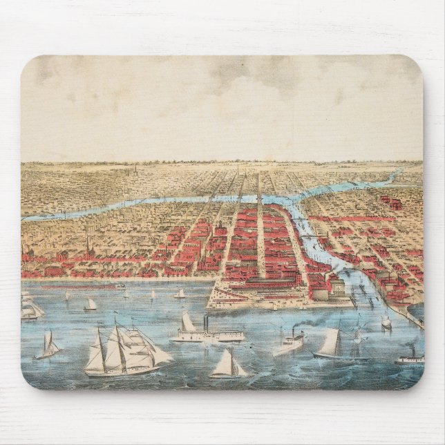 MAP: CHICAGO, c1857 Mouse Pad (Front)