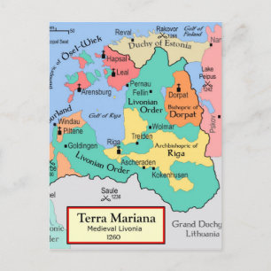 Map circa 1260 postcard