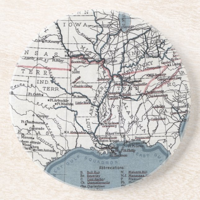 MAP: CIVIL WAR, 1861 COASTER (Front)