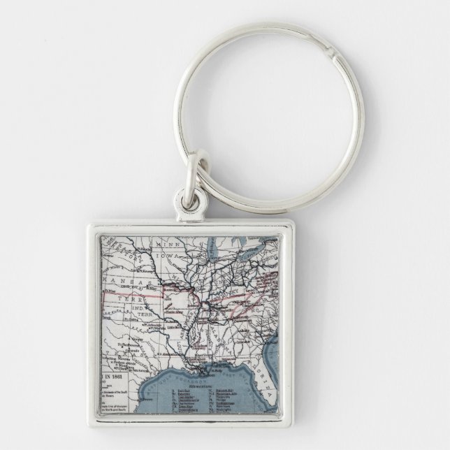 MAP: CIVIL WAR, 1861 KEY RING (Front)