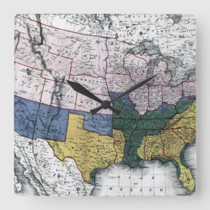 MAP: CIVIL WAR, 1864 SQUARE WALL CLOCK