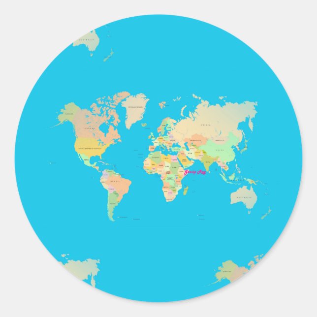 map classic round sticker (Front)