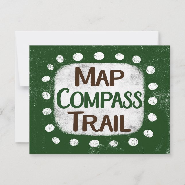 Map Compass Trail Greeting Card (Front)