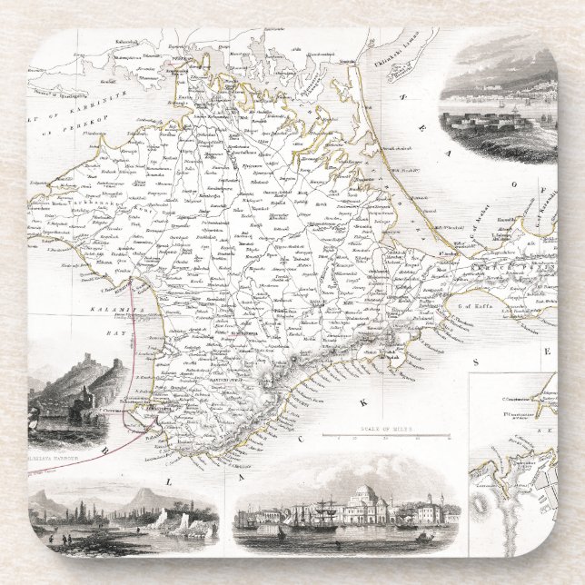 MAP: CRIMEA, c1855 Coaster (Front)