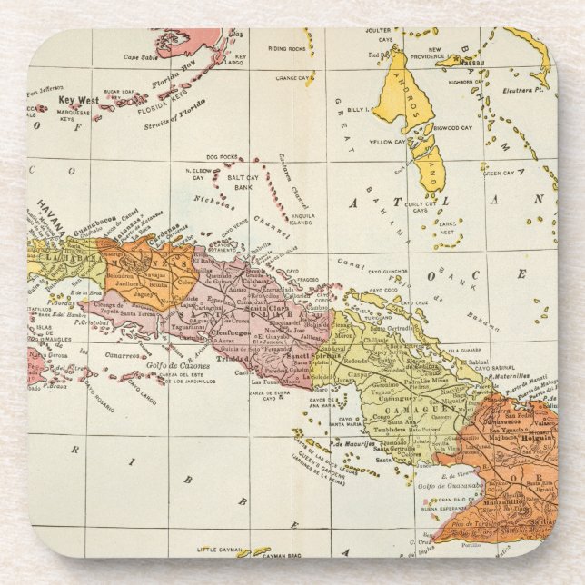 MAP: CUBA, 1900 COASTER (Front)