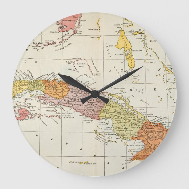 MAP: CUBA, 1900 LARGE CLOCK (Front)