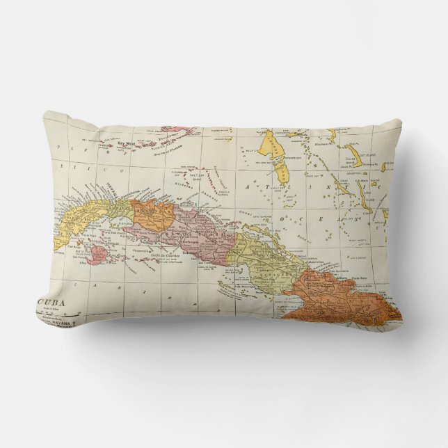 MAP: CUBA, 1900 LUMBAR CUSHION (Front)
