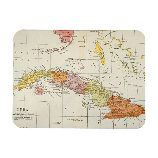 MAP: CUBA, 1900 MAGNET (Horizontal)