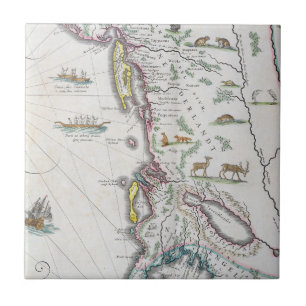 Map Depicting the East Coast Ceramic Tile