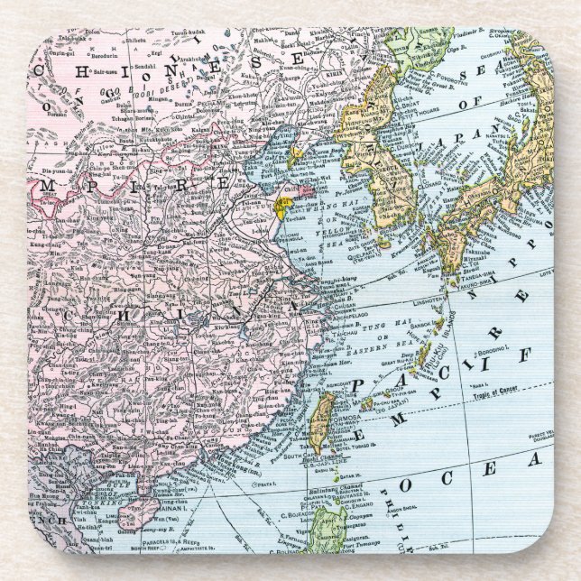 MAP: EAST ASIA, 1907 COASTER (Front)