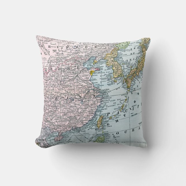 MAP: EAST ASIA, 1907 CUSHION (Front)