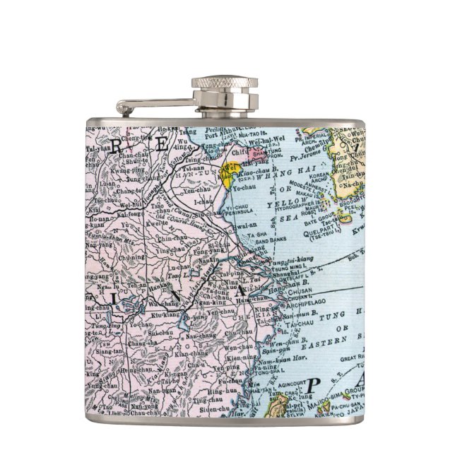 MAP: EAST ASIA, 1907 HIP FLASK (Front)